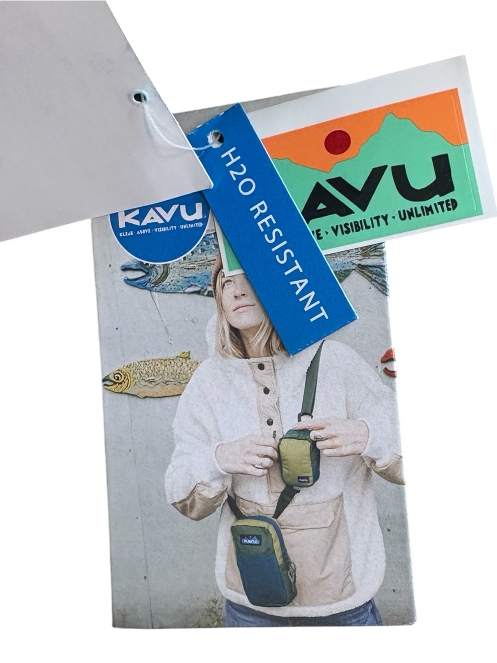 KAVU Yorktown Crossbody Nylon Sling Bag NWT in Green/Blue -- NWT - Picture 6 of 7
